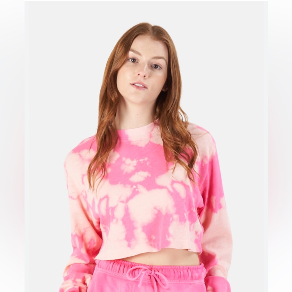Cotton Citizen Tokyo Crop Long Sleeve in Hot Pink Blast